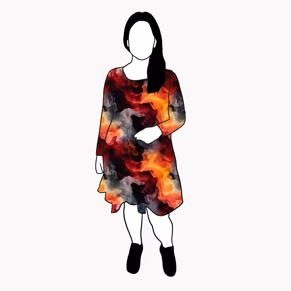 Orange Ink Flow Dress