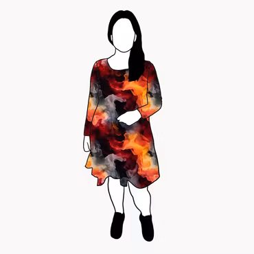 Orange Ink Flow Dress