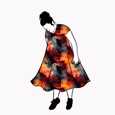 Orange Ink Groove Dress
