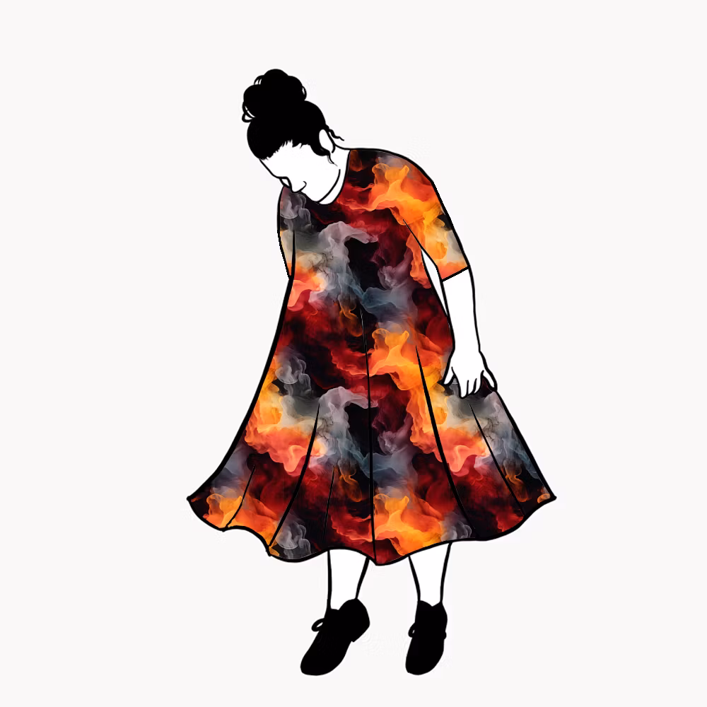 Orange Ink Groove Dress
