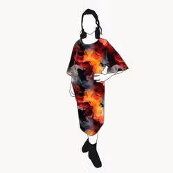 Orange Ink Kimono Dress