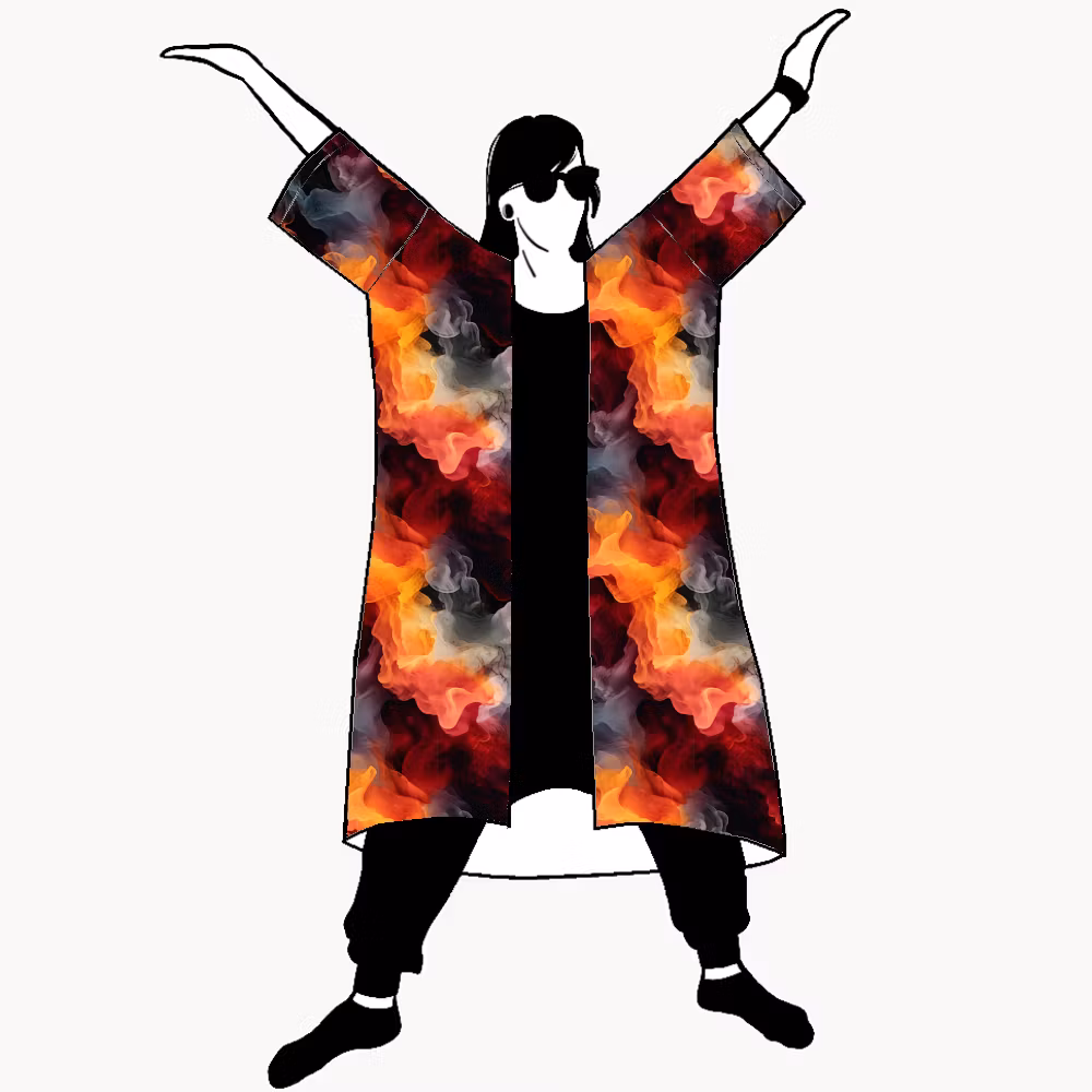 Orange Ink Jersey kimono