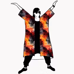 Orange Ink Jersey kimono