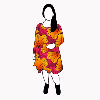 Funky Leaf Orange/Pink Flow Dress