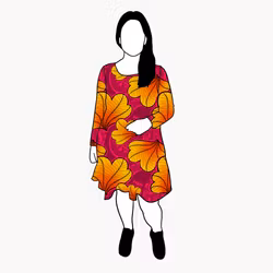 Funky Leaf Orange/Pink Flow Dress