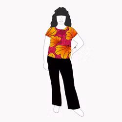 Funky Leaf Orange/Pink T-shirt