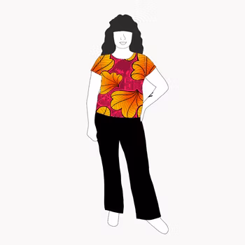Funky Leaf Orange/Pink T-shirt