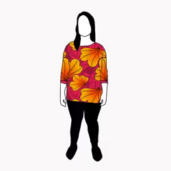 Funky Leaf Orange/Pink Boxy Top & Boxy Crop