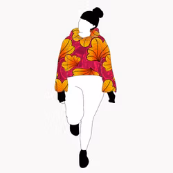 Funky Leaf Orange/Pink Crop top deluxe