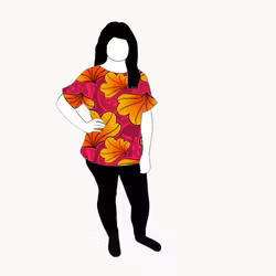 Funky Leaf Orange/Pink Oversized T-shirt