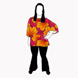 Funky Leaf Orange/Pink Kimono Tee