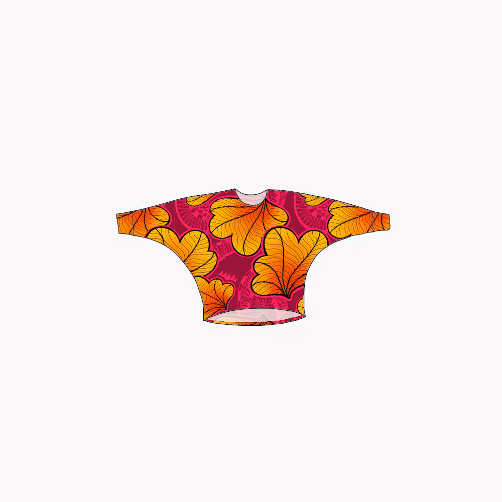 Funky Leaf Orange/Pink Batmantröja