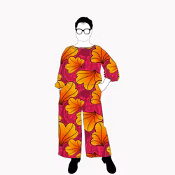 Funky Leaf Orange/Pink All in one suit