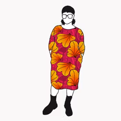 Funky Leaf Orange/Pink Boxtunika