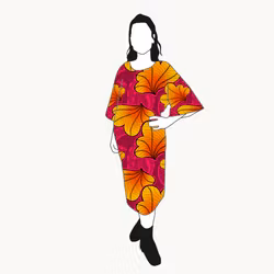 Funky Leaf Orange/Pink Kimono Dress