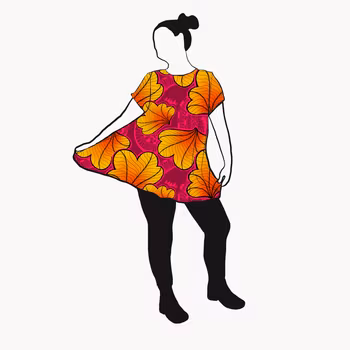 Funky Leaf Orange/Pink Tunika