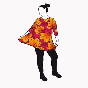 Funky Leaf Orange/Pink Tunika