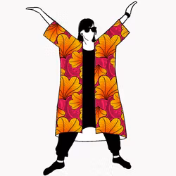 Funky Leaf Orange/Pink Jersey kimono