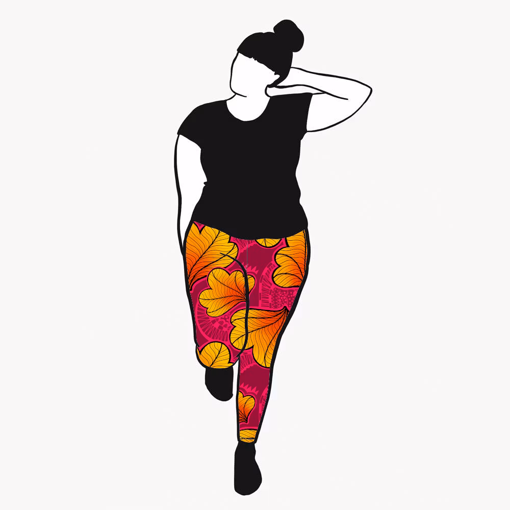 Funky Leaf Orange/Pink Leggings