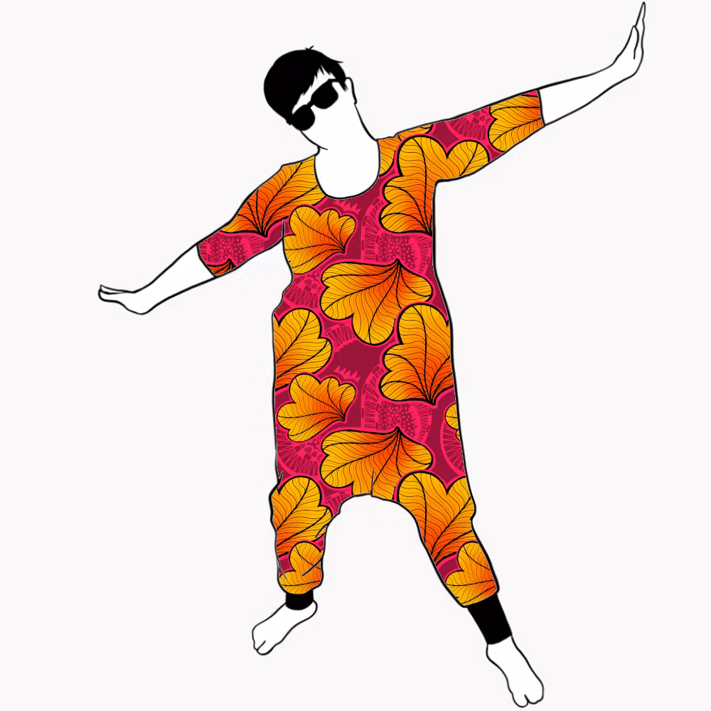 Funky Leaf Orange/Pink Jumpsuit (alla ärmlängder)