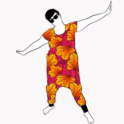 Funky Leaf Orange/Pink Jumpsuit (alla ärmlängder)