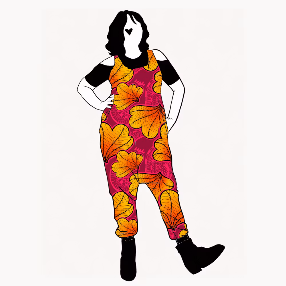 Funky Leaf Orange/Pink Jumpsuit (alla ärmlängder)