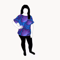 Funky Leaf Blue/Purple Oversized T-shirt