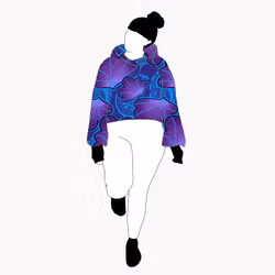 Funky Leaf Blue/Purple Crop top deluxe