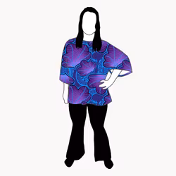 Funky Leaf Blue/Purple Kimono Tee