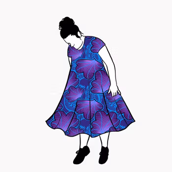 Funky Leaf Blue/Purple Groove Dress