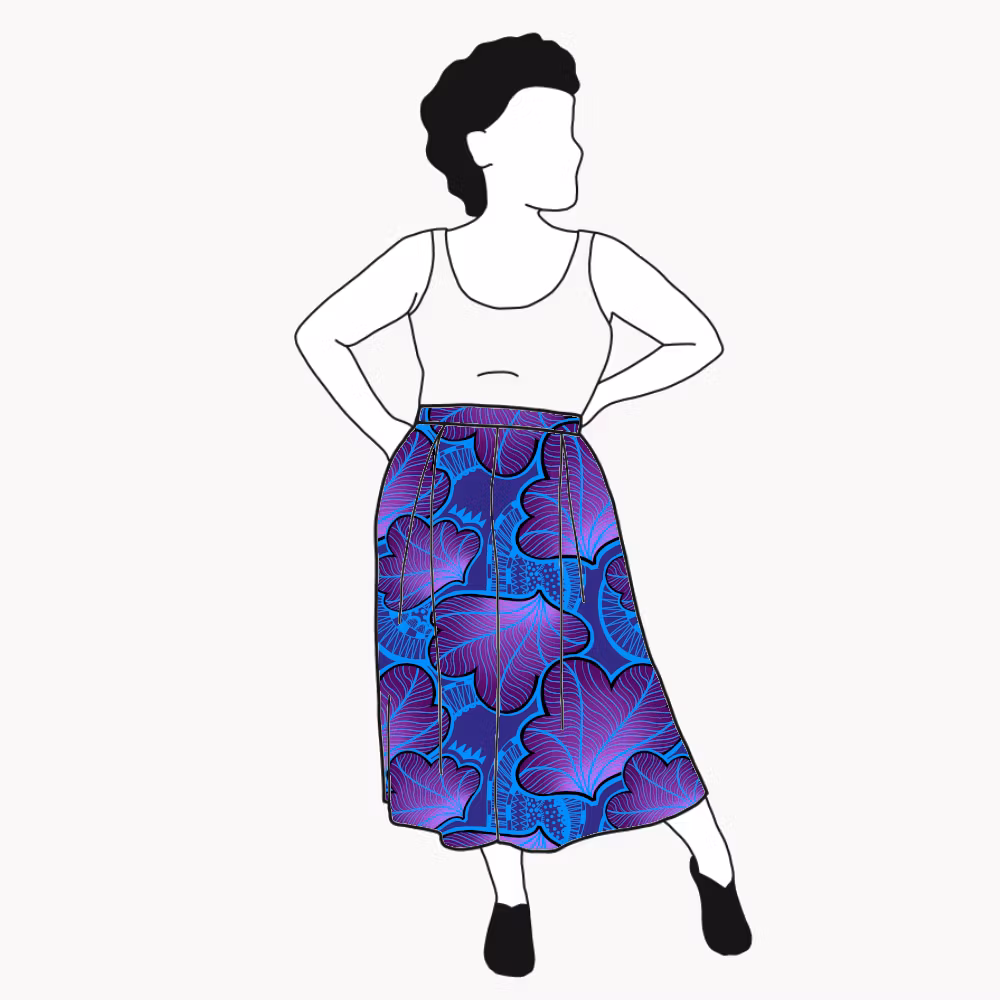 Funky Leaf Blue/Purple Culottes (långa & 3/4 långa)