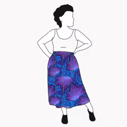 Funky Leaf Blue/Purple Culottes (långa & 3/4 långa)