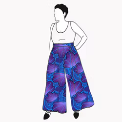 Funky Leaf Blue/Purple Culottes (långa & 3/4 långa)