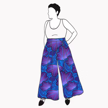 Funky Leaf Blue/Purple Culottes (långa & 3/4 långa)