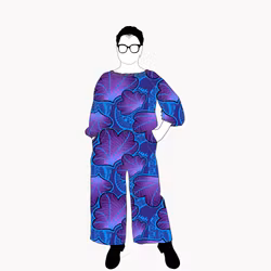 Funky Leaf Blue/Purple All in one suit