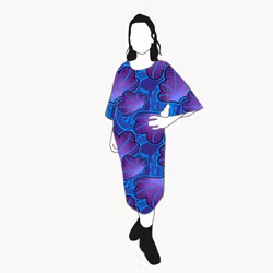 Funky Leaf Blue/Purple Kimono Dress