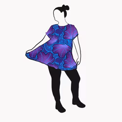 Funky Leaf Blue/Purple Tunika