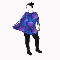 Funky Leaf Blue/Purple Tunika