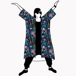 Embroidery Jersey kimono