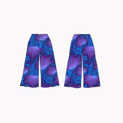 Funky leaf blue/purple Wrap pants