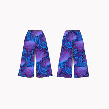Funky leaf blue/purple Wrap pants