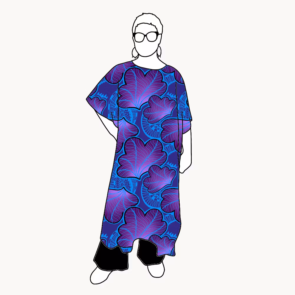 Funky leaf blue/purple Relaxed Dress