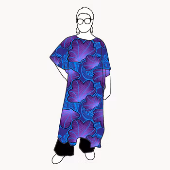 Funky leaf blue/purple Relaxed Dress