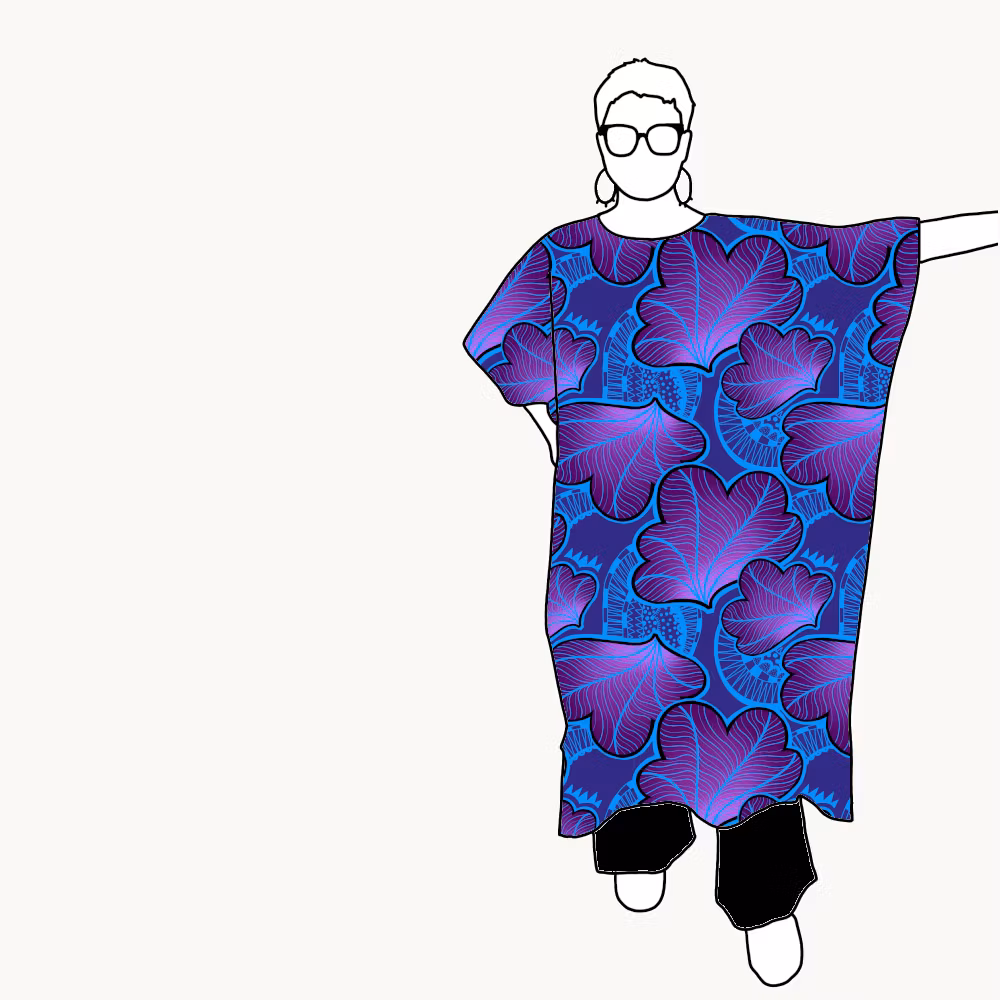 Funky leaf blue/purple Relaxed Dress