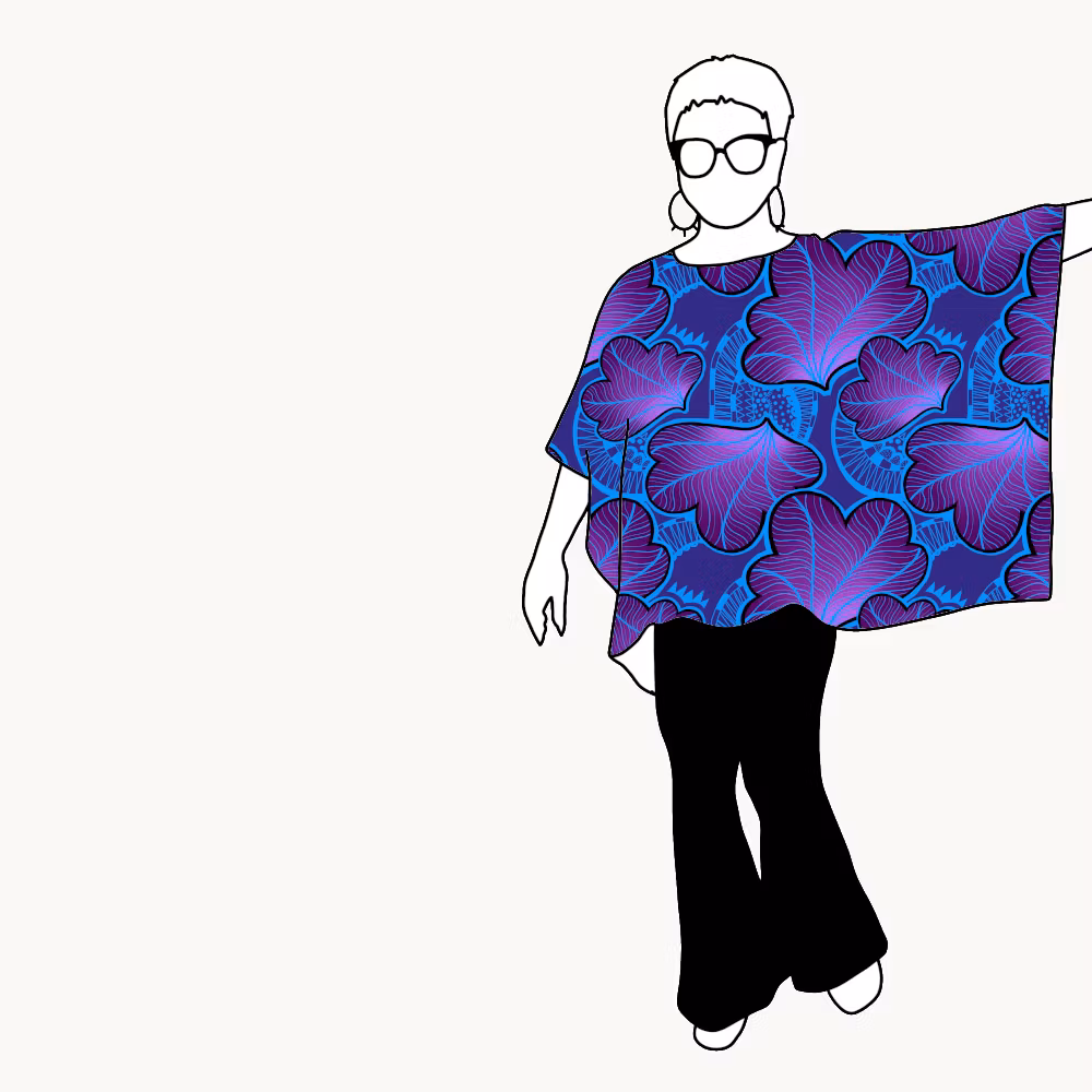 Funky leaf blue/purple Relaxed Top