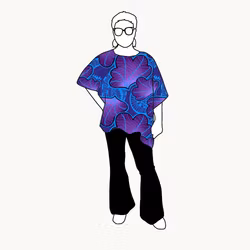Funky leaf blue/purple Relaxed Top