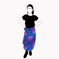 Funky leaf blue/purple Wrap skirt