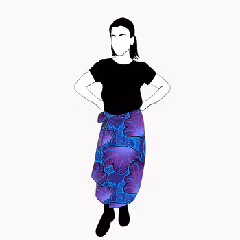 Funky leaf blue/purple Wrap skirt