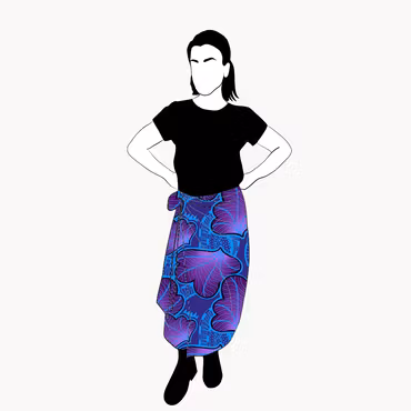 Funky leaf blue/purple Wrap skirt
