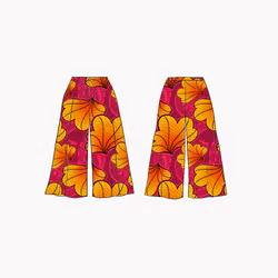 Funky leaf pink/orange Wrap pants